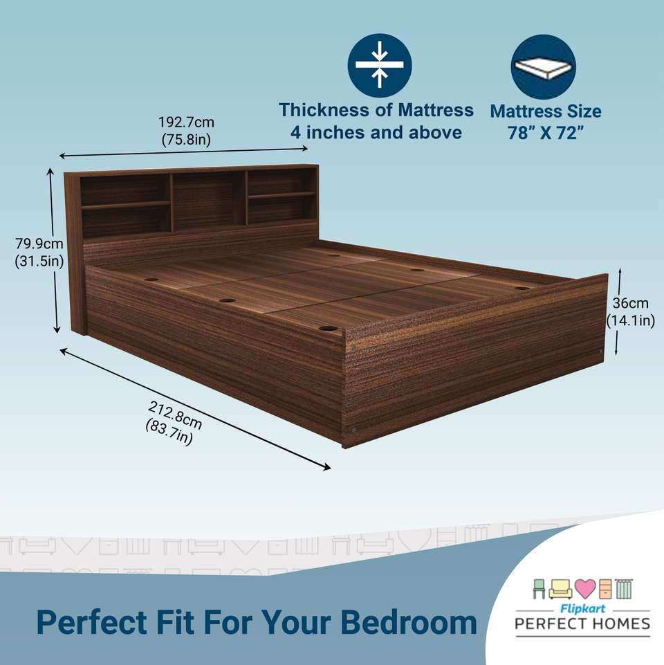 Flipkart Perfect Homes Opus Engineered Wood King Box Bed, 192.7 cm x ...