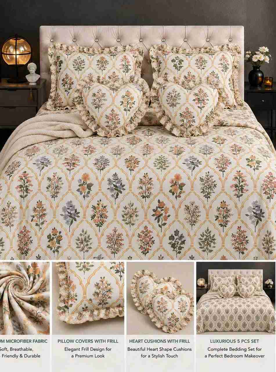 Uk Raft Colours CLOVIS KRAFTS Cotton King Flat 300 TC Checkered 1 Bedsheet with 2 ...
