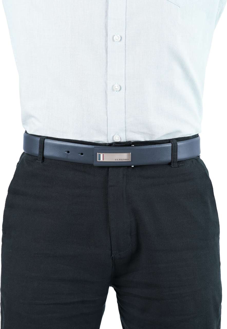 U.S. POLO ASSN. Men Casual Blue Genuine Leather Belt - Image 7