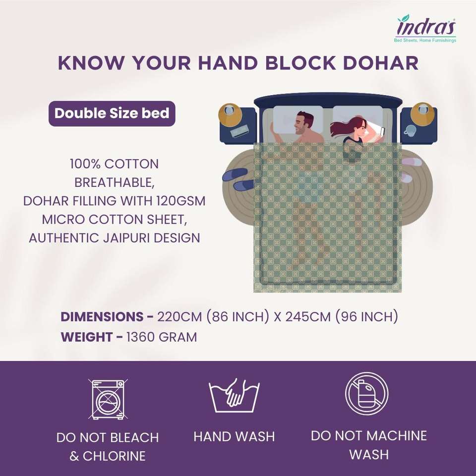 INDRA'S Printed Double Dohar for AC Room - Buy INDRA'S Printed Double ...