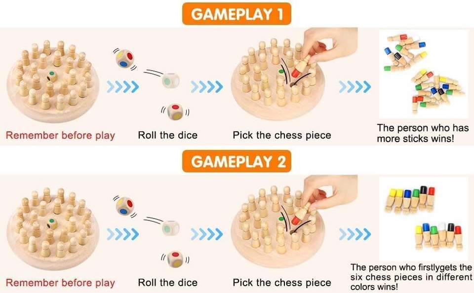 MAITRI ENTERPRISE Wooden Memory Chess Matching Game Family Board Games ...