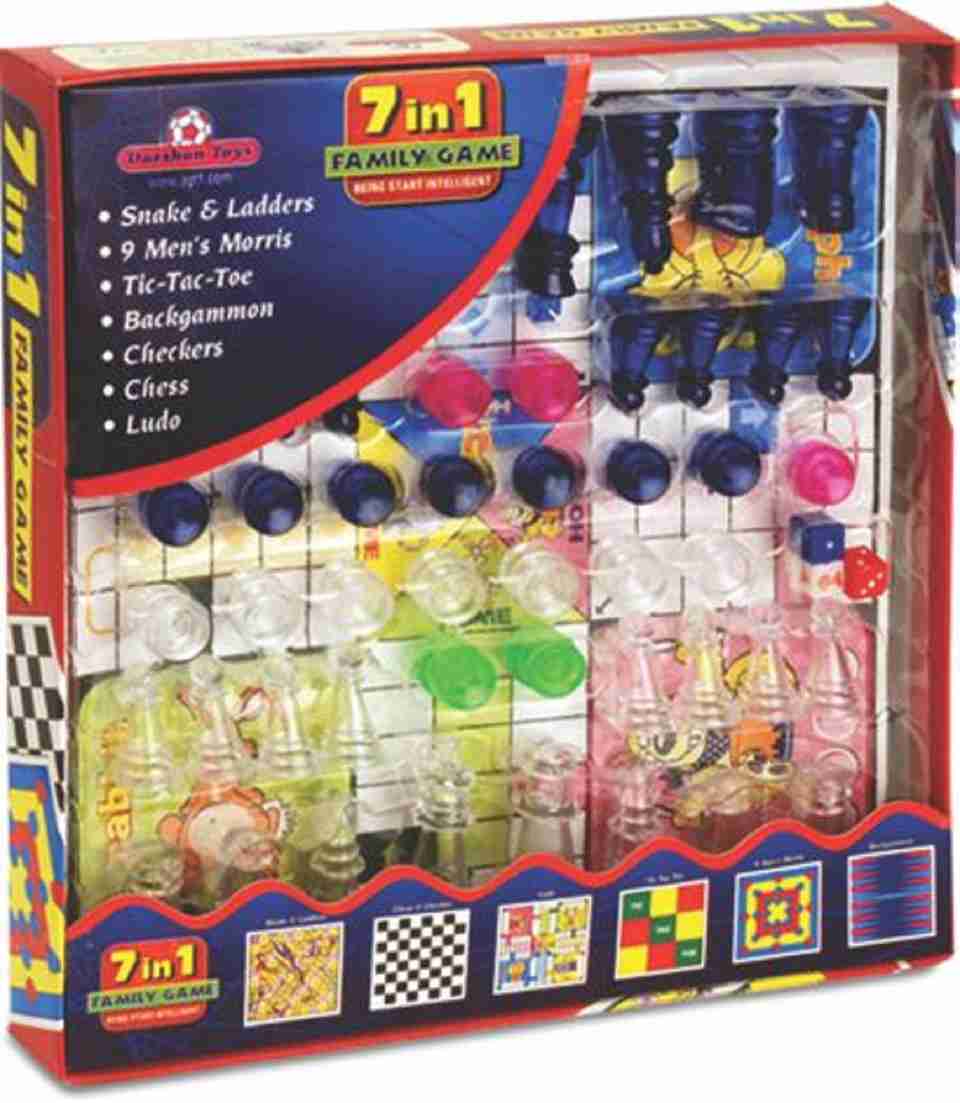 Yuiop YUIOP - 7 In 1 Family Games - Includes 7 Board Games - Ultimate Family ...