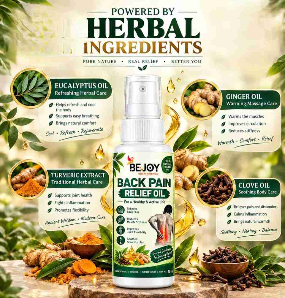 Bejoy Herbal Back Pain Relief Oil with Eucalyptus, Ginger, Turmeric ...