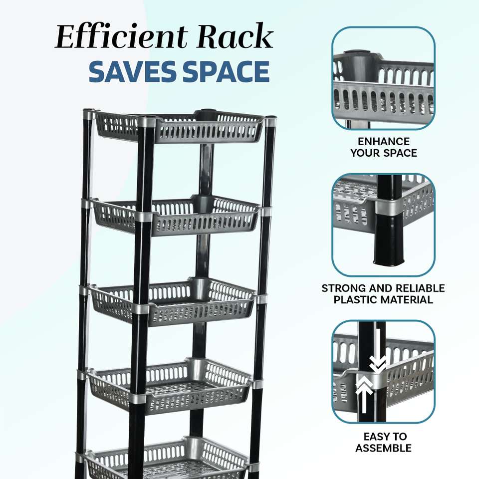 HOMESTIC by Kuber Industries 5-Tier Multipurpose Racks For Storage ...