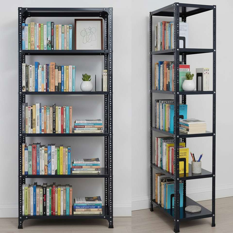 Metal Book Storage Rack Spacious 5 Tier Metal Book Shelf Heavy Duty Iron Storage Rack Metal ...