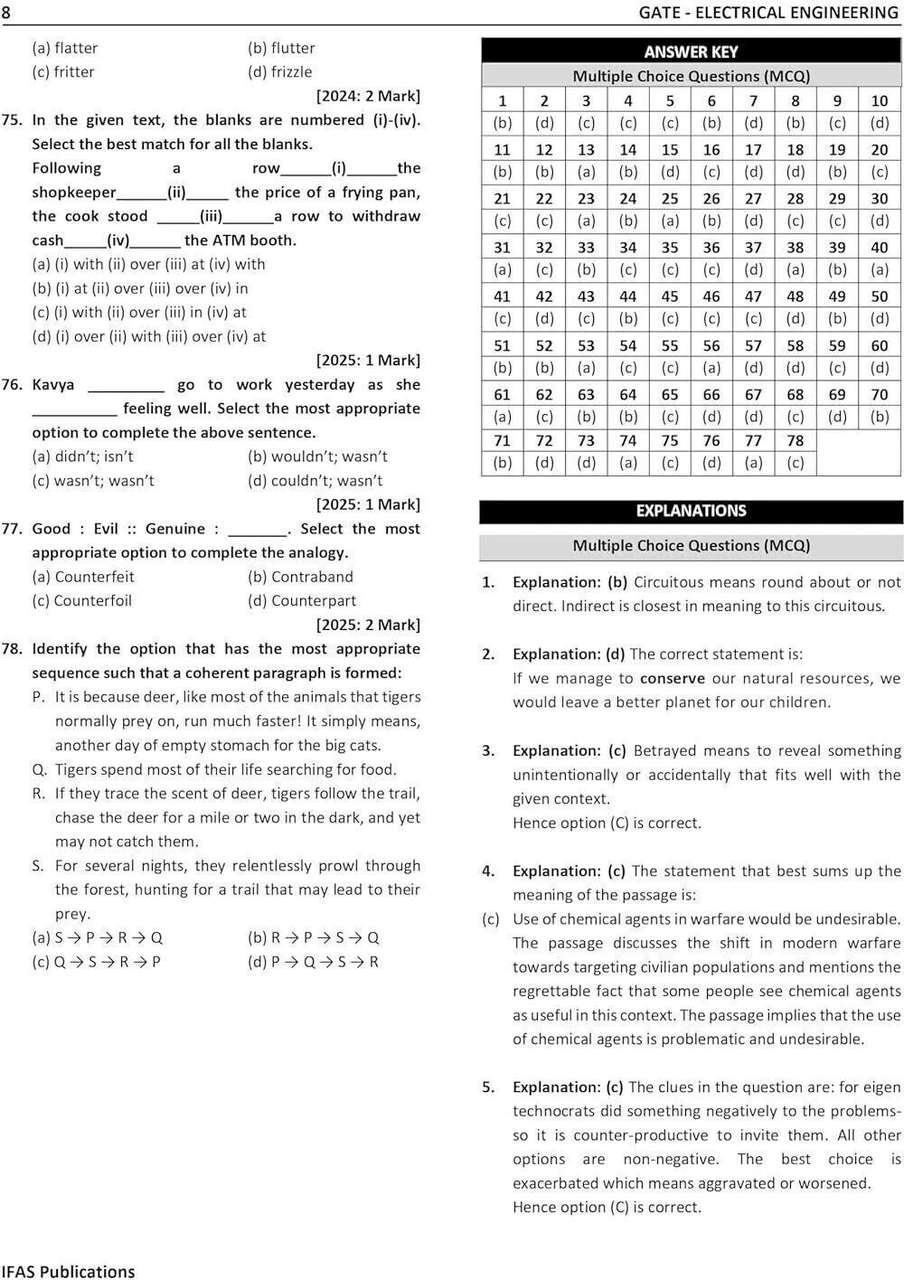GATE PYQ Book Electrical - 2026 | Previous 30 Years Solved Papers (1996 ...