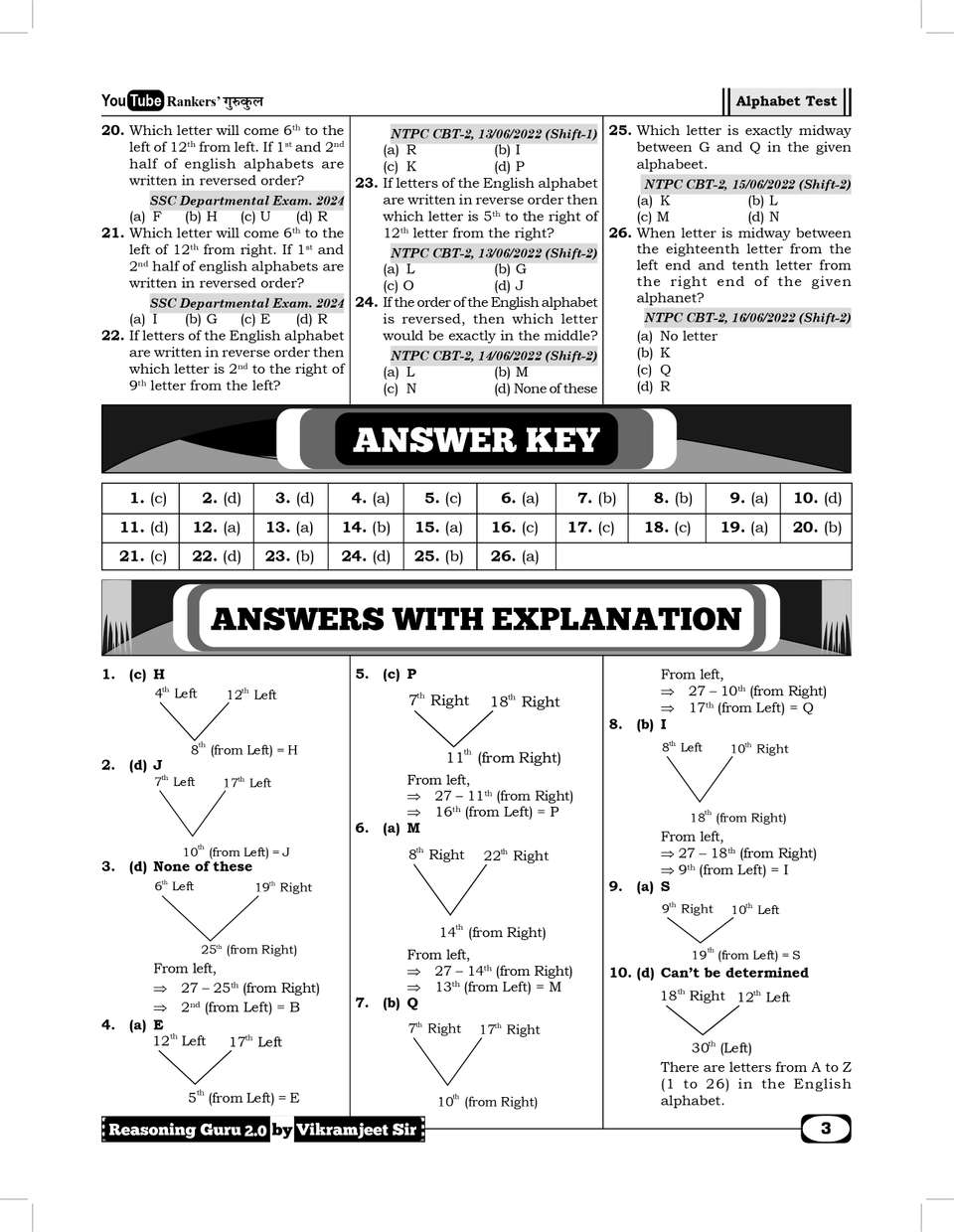 Reasoning Guru 2.0 (in English Medium) Book 2025 - 2026 for SSC Exam ...