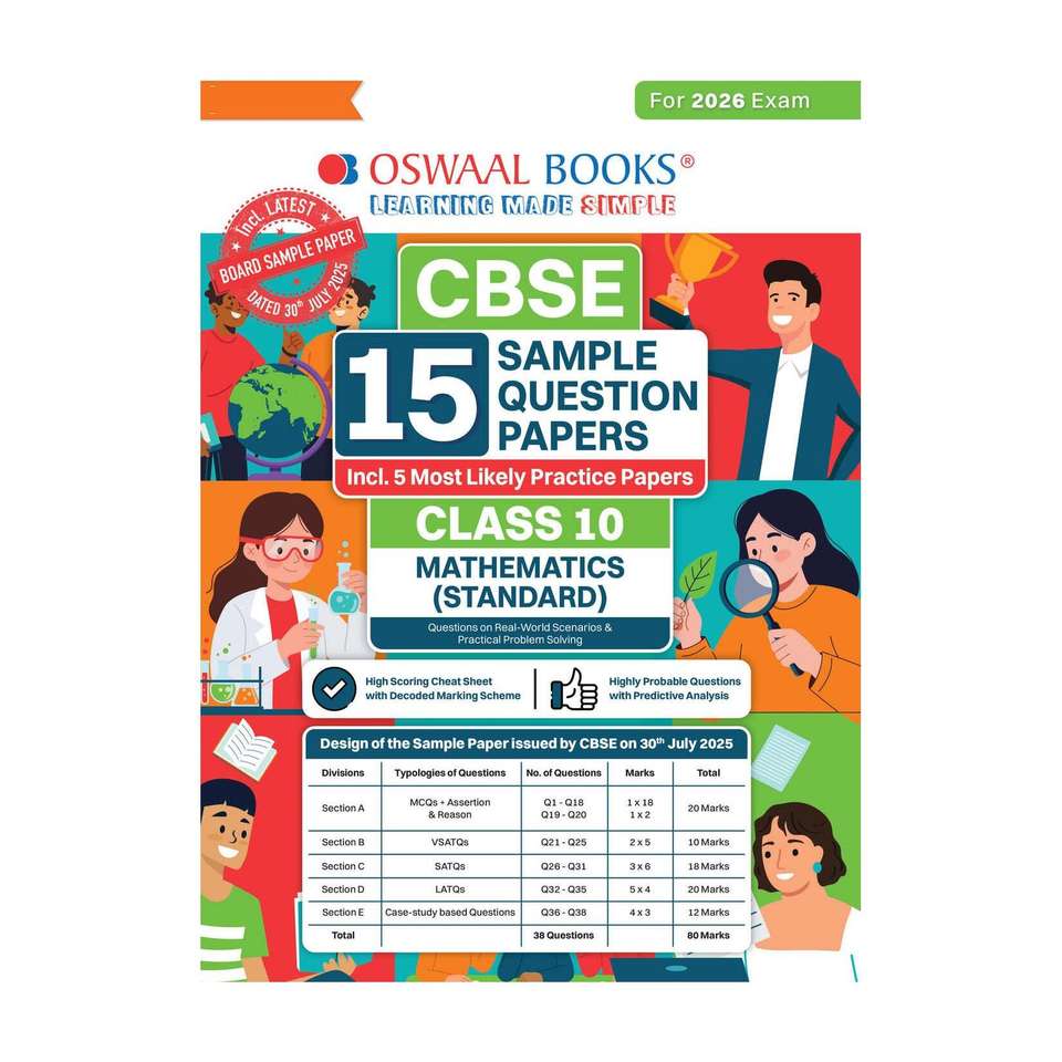 Mathmatecs Book CBSE 15 Sample Question Papers Class 10 Mathematics Standard for 2026 ...