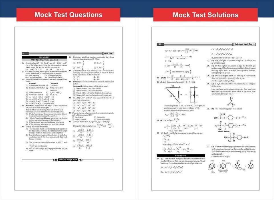 Chemstry Math Disha 15 Mock Test Series NTA JEE Main 2026 with Rank Predictor - 5th ...