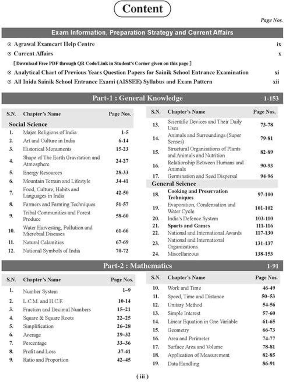 Examcart Sainik School Class 6 Study Guide Book For 2025 Entrance Exam ...