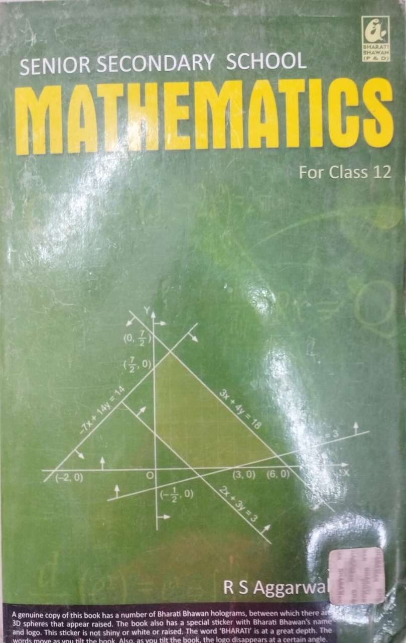 Senior Secondary School Mathematics for Class 12 -by R S Aggarwal ...