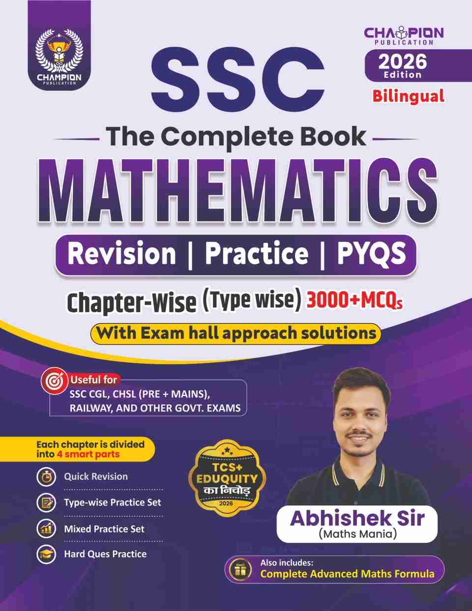SSC Mathematics Book 2026 Bilingual by Abhishek Sir Maths Mania 3000 ...