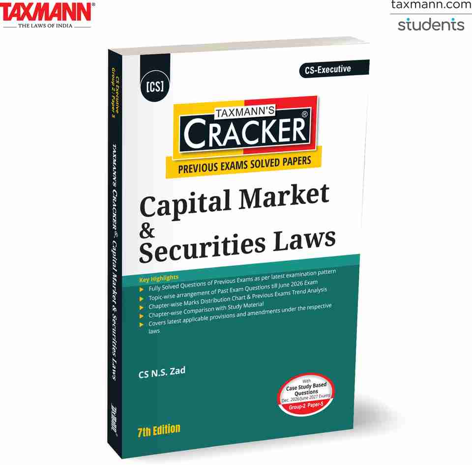 Taxmann's CRACKER for Capital Market & Securities Laws (Paper 5 | CMSL ...