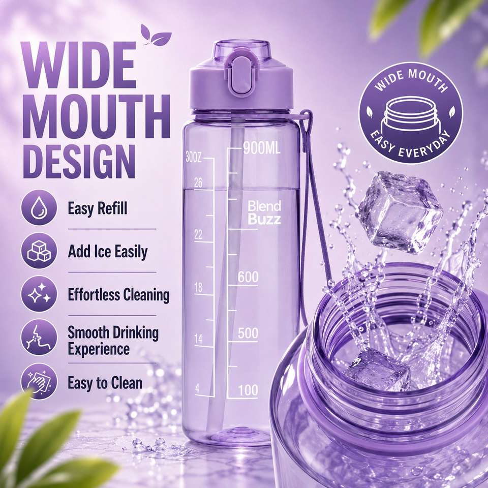 Marker Exercise Blend Buzz Water Bottle 1 Litre for Men & Women | BPA Free | Time ...