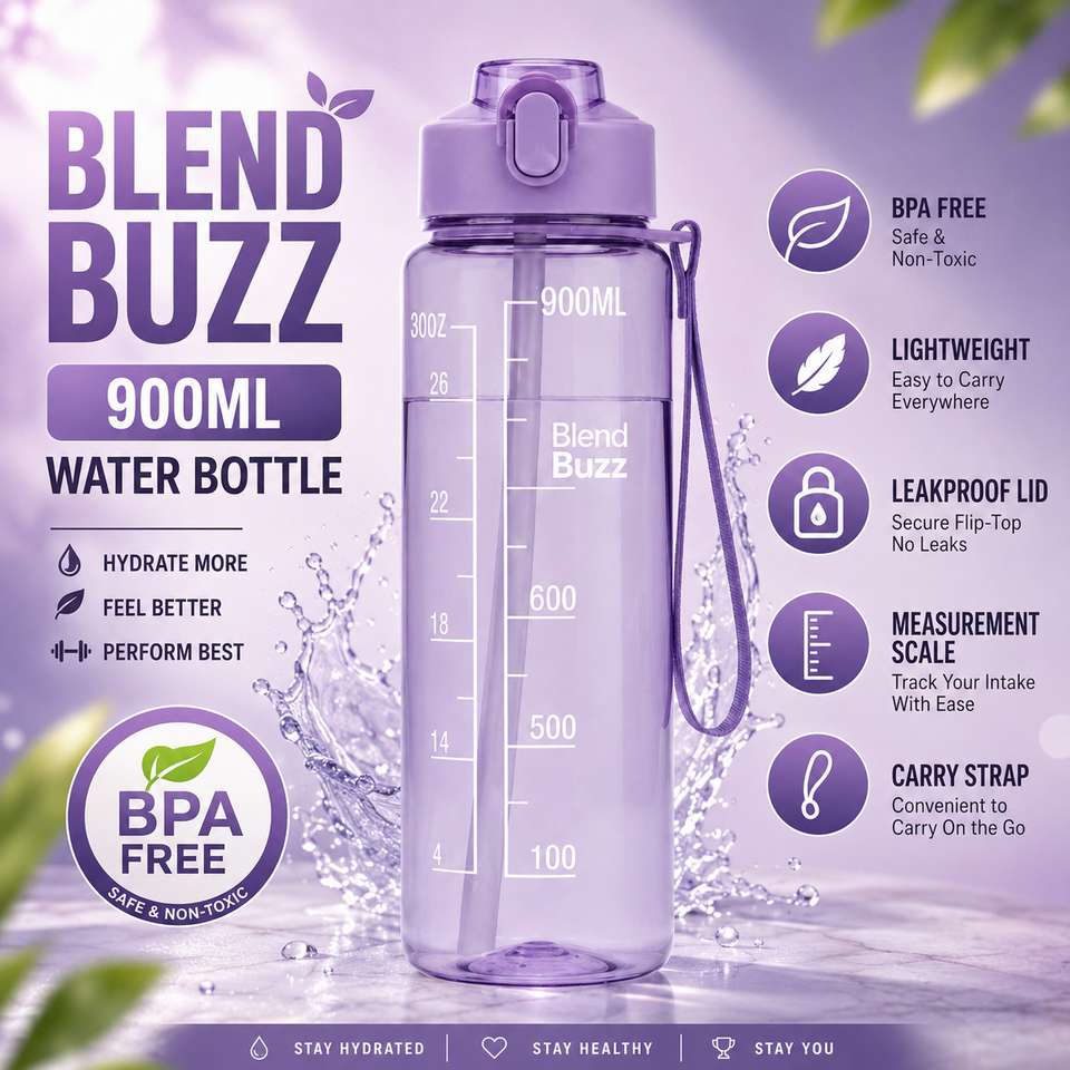 Marker Exercise Blend Buzz Water Bottle 1 Litre for Men & Women | BPA Free | Time ...
