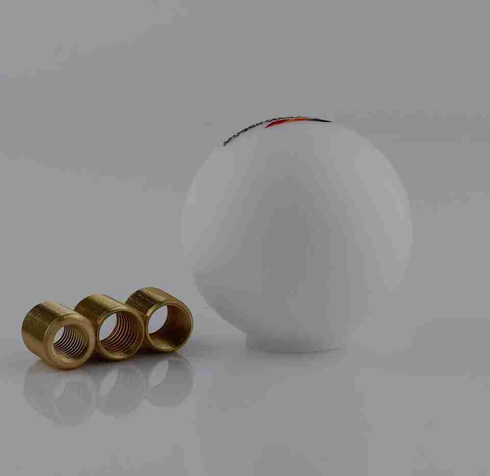 Universal Ball Set Auto MT White Mugen Power Round Ball Gear Knob Shifter Universal for ...