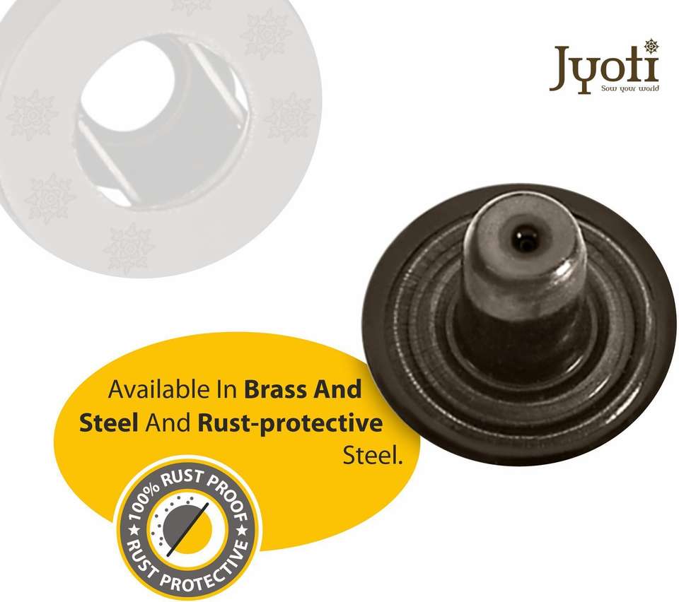 Jyoti Snap Buttons (100 Sets, VT - 5/12.5mm of Steel in Black Nickel ...