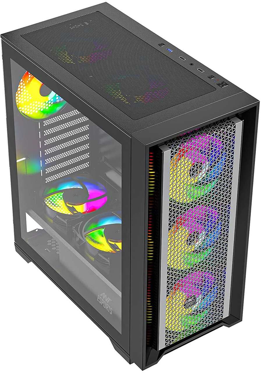 Ant Esports SX7 Computer/Gaming Case, Support ATX, Micro-ATX, Mini-ITX ...