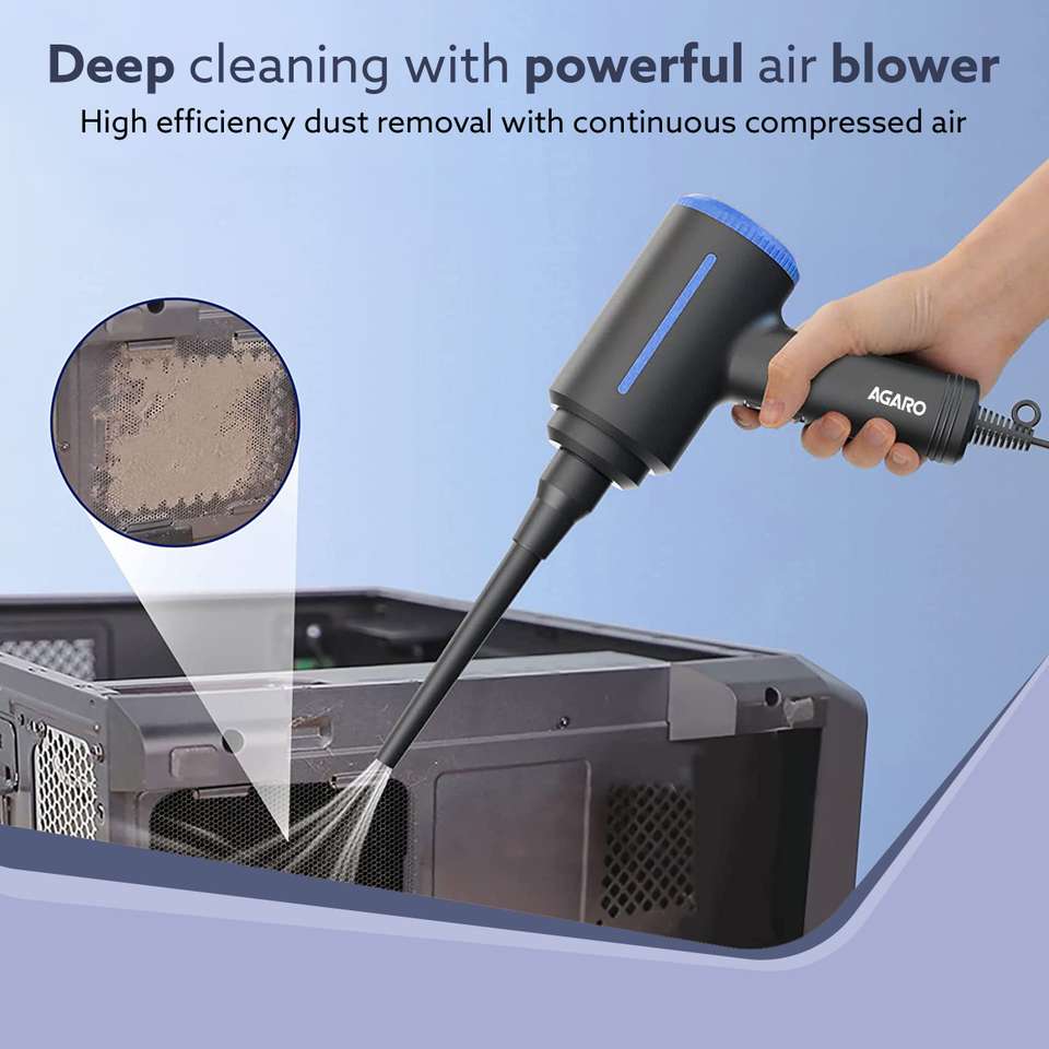 AGARO Compressed Air Duster, 48000RPM, 2 Speed, Copper Motor, 33994 ...