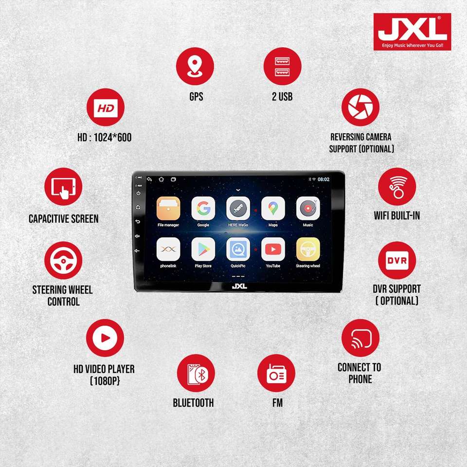 Octa Player JXL 9 inch Car Android Player 4GB/64GB, Apple Car Play, Octa Core Car ...