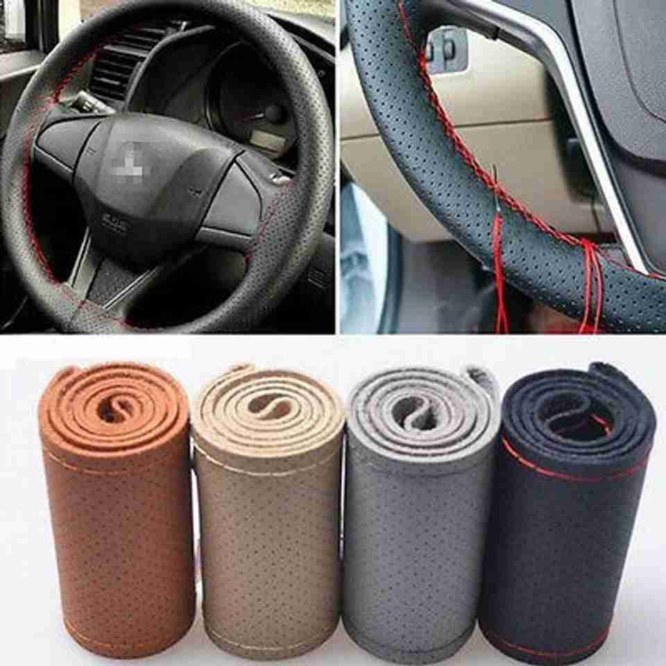 s mangalam Hand Stitched Steering Cover for Hyundai Baleno, Brown - Image 2