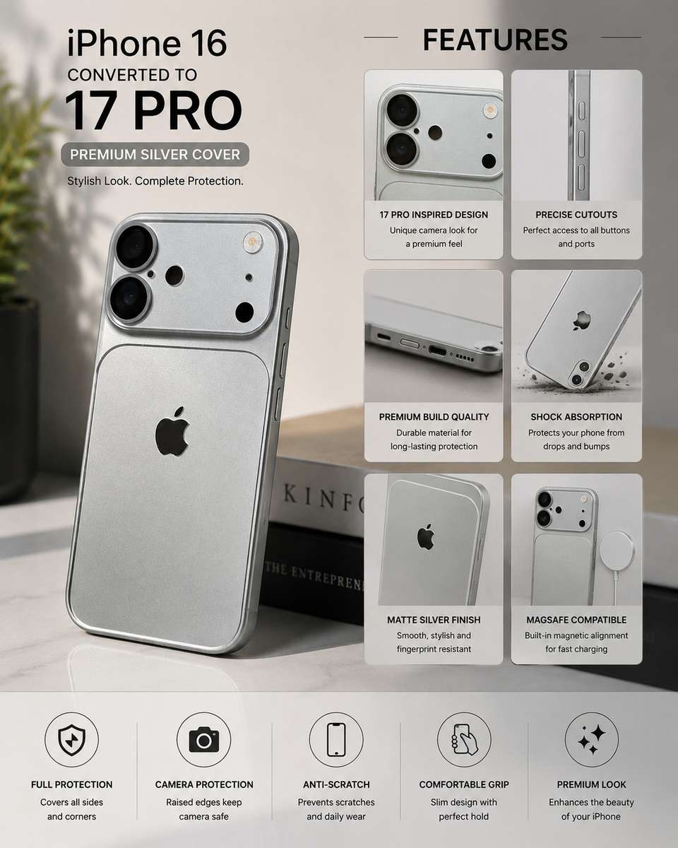 Sangali Back Cover For Iphone 16 Inspired Converted Design 17pro sangali-back-cover-for-iphone-16-inspired-converted-design-17pro