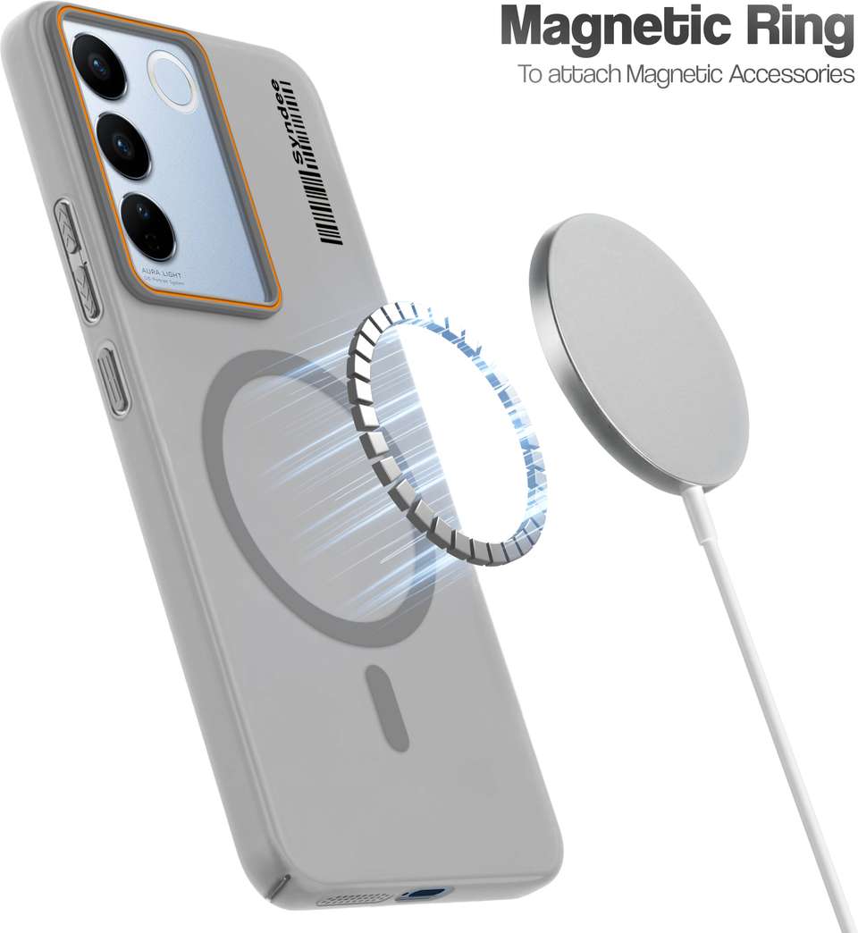 Mr. Case Back Cover for Vivo V27 5G, Grey, Magnetic - Image 9