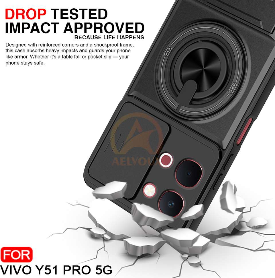 AelVouX Back Cover for Vivo Y51 Pro 5G Black - Image 8