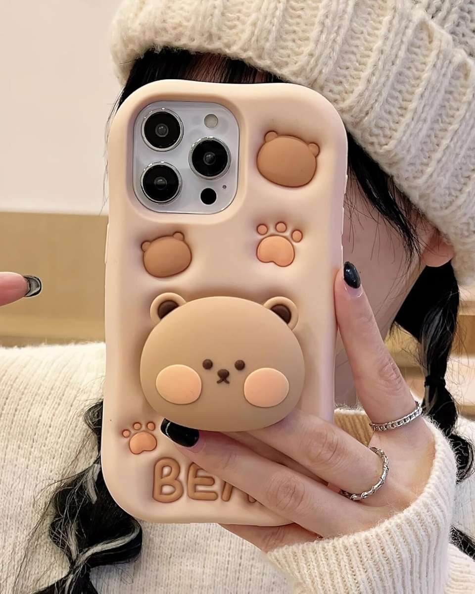LN KART Back Cover for iPhone 17 , 3D Teddy Bear Phone Case for iPhone ...