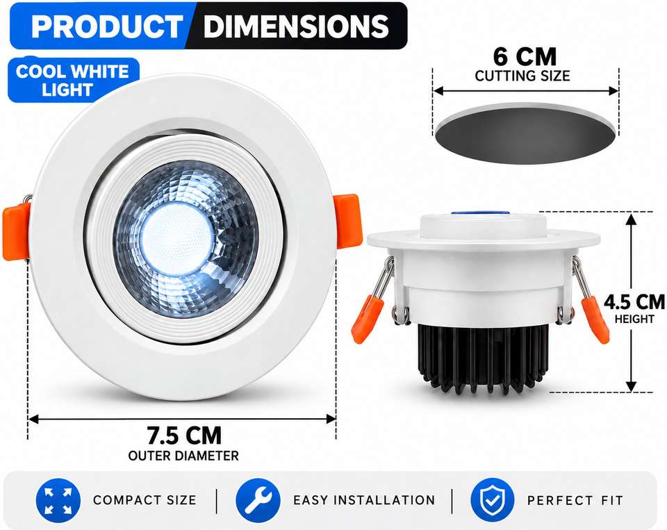 HBX LED (3W) Spot Light | Down Light | COB Light | Elegant ABS Body ...