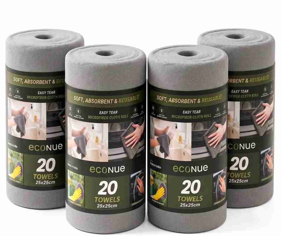 ecoNue Microfiber Cleaning Cloth Roll,80 Tearable Reusable Cleaning ...