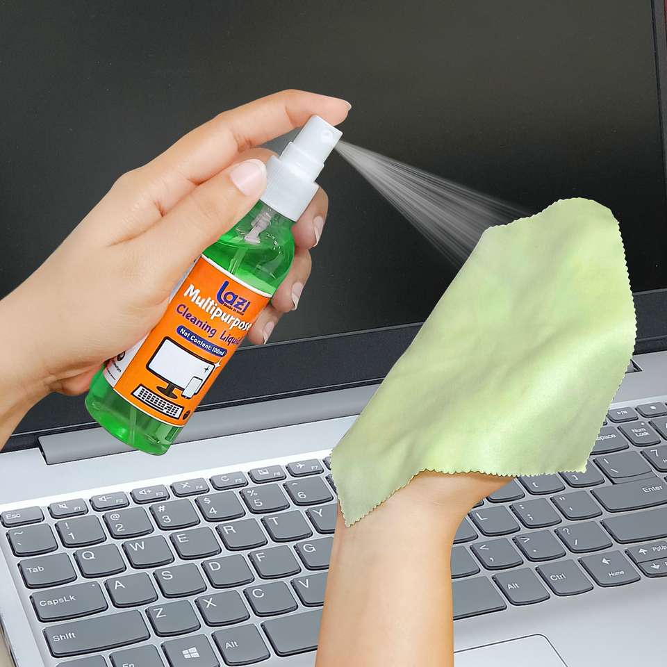 LAZI ( 100ml ) Laptop Screen Cleaner Cleaning Liquid Spray kit with ...