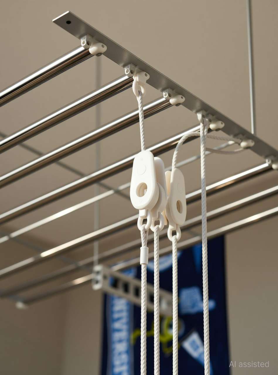 homWell Steel Ceiling Cloth Dryer Stand 6 Pipe X 6 Feet UV Protected ...