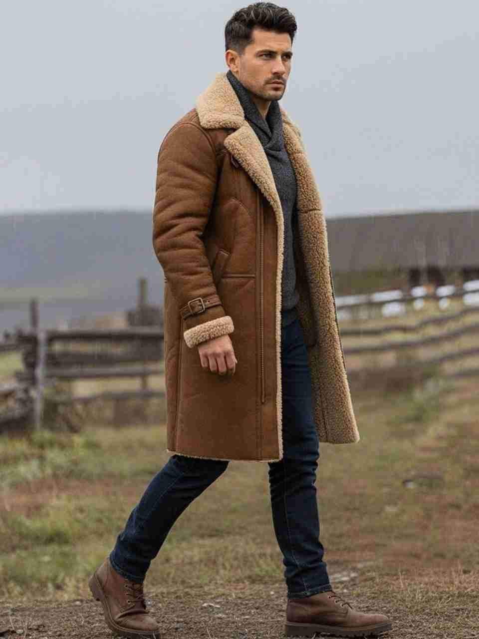Mast & Harbour Men's Polyester Solid Coat - Image 5