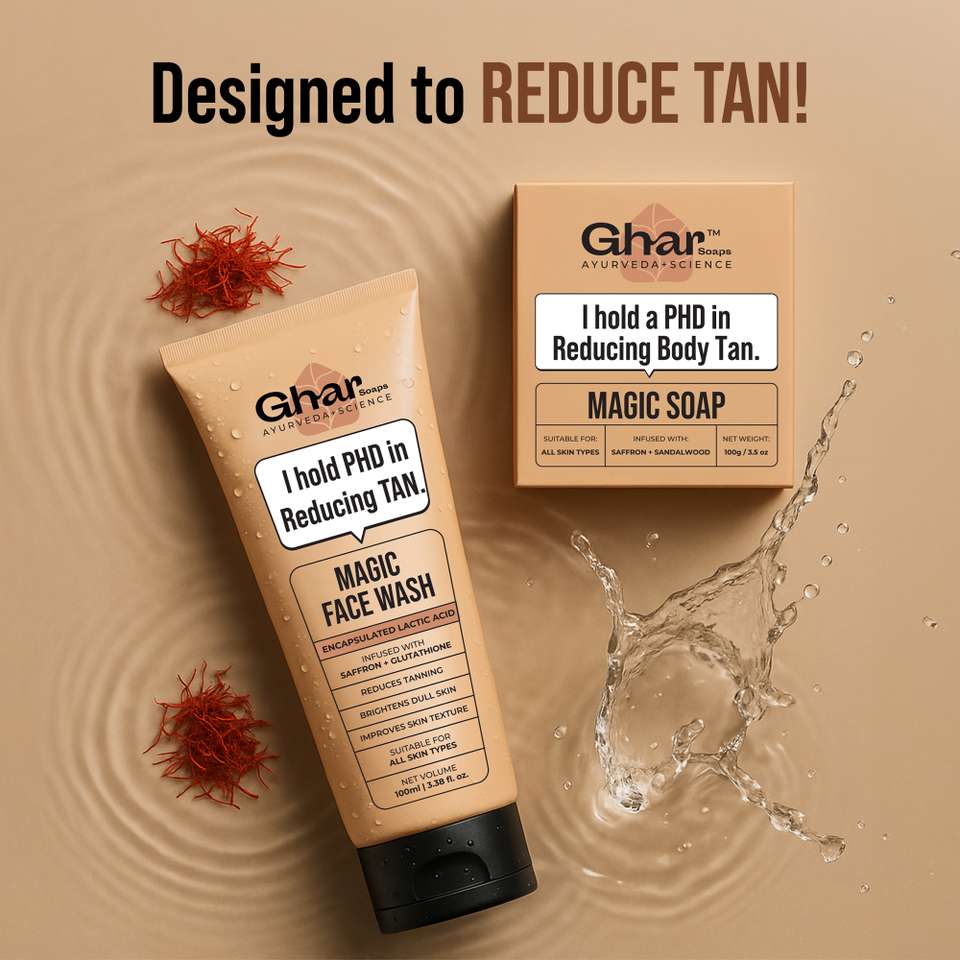 Ghar Soaps Detan Magic Combo - Magic Soap & Facewash - Image 7