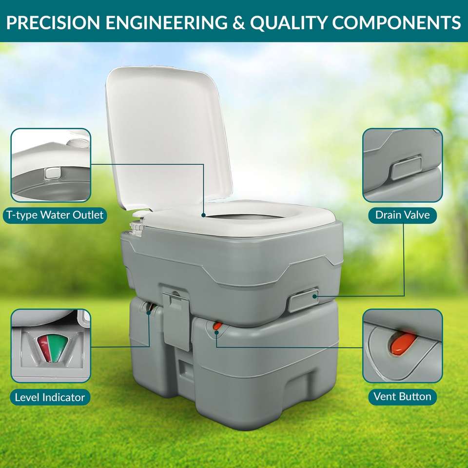 Plantex Portable Toilet with 10 Liters Water Tank/Camping Commode with ...