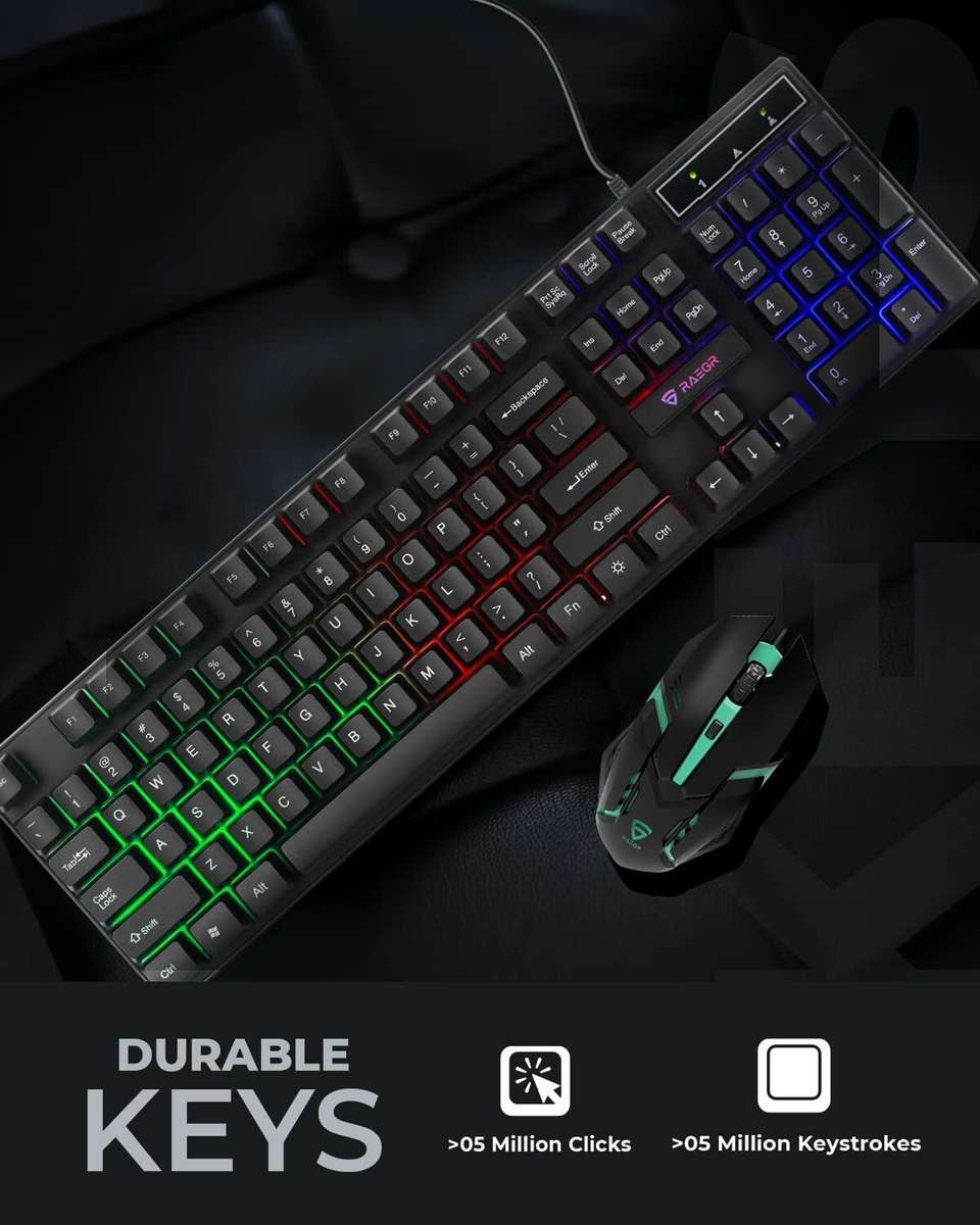 RAEGR RapidGear X30 Wired Rainbow Backlight Keyboard - Image 9