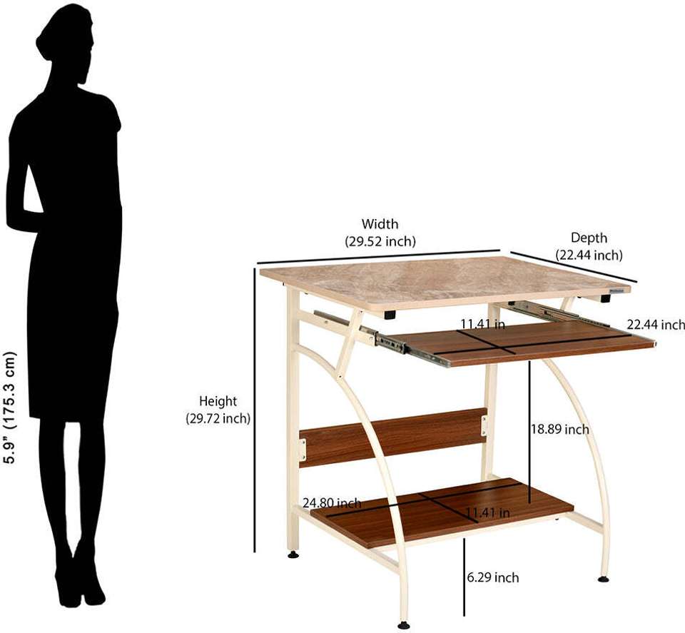 Nilkamal Alwin Computer Table|Engineered Wood| Keyboard Drawer|CPU ...