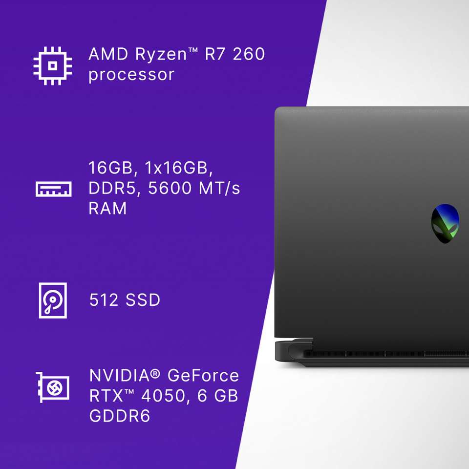 DELL Alienware 15 AMD Ryzen 7 260 - (16 GB/512 GB SSD/Windows 11 Home/6 ...