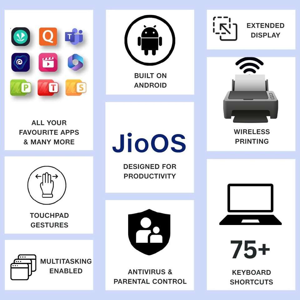 JioBook 11 (JioOS) with Lifetime Office, MediaTek MT8788