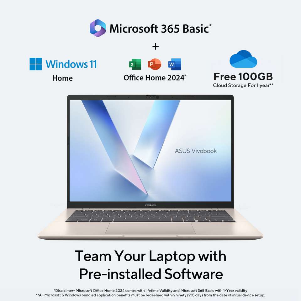 ASUS Vivobook 14 (2026) AI PC with Office 2024 + M365 Basic*, Copilot+ ...