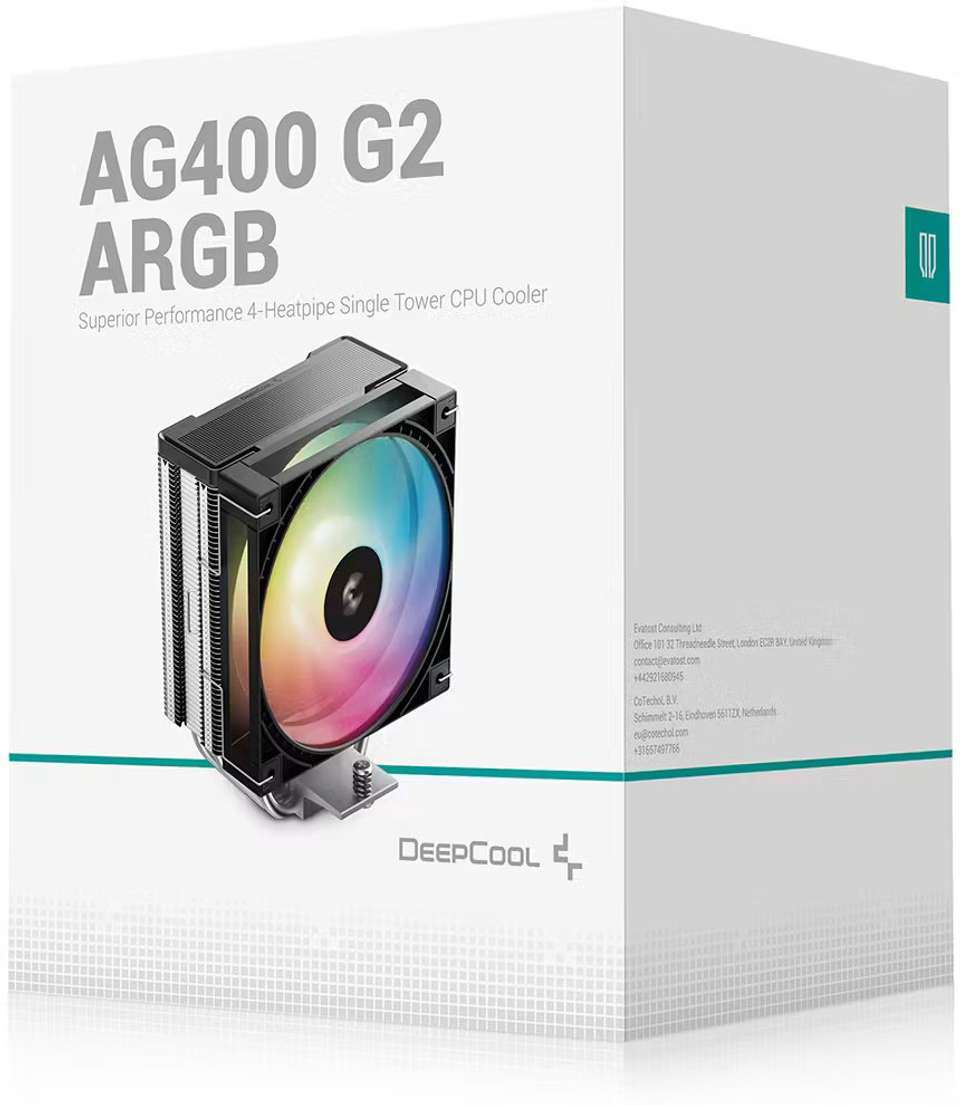 Deepcool AG400-G2 ARGB Closed-Wheel CPU Cooler Fan with Heat Sinks ...