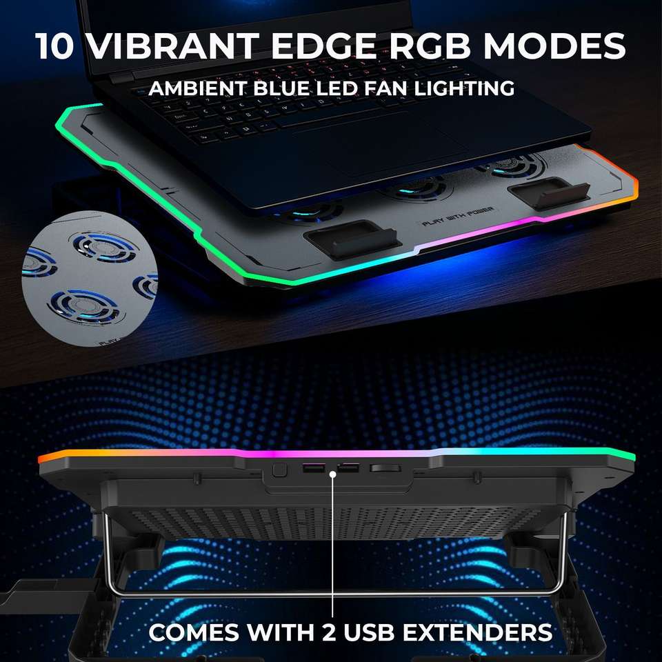 EVOFOX Typhoon 2 with RGB Lights, Dual USB Port, Metallic Top, 15 ...
