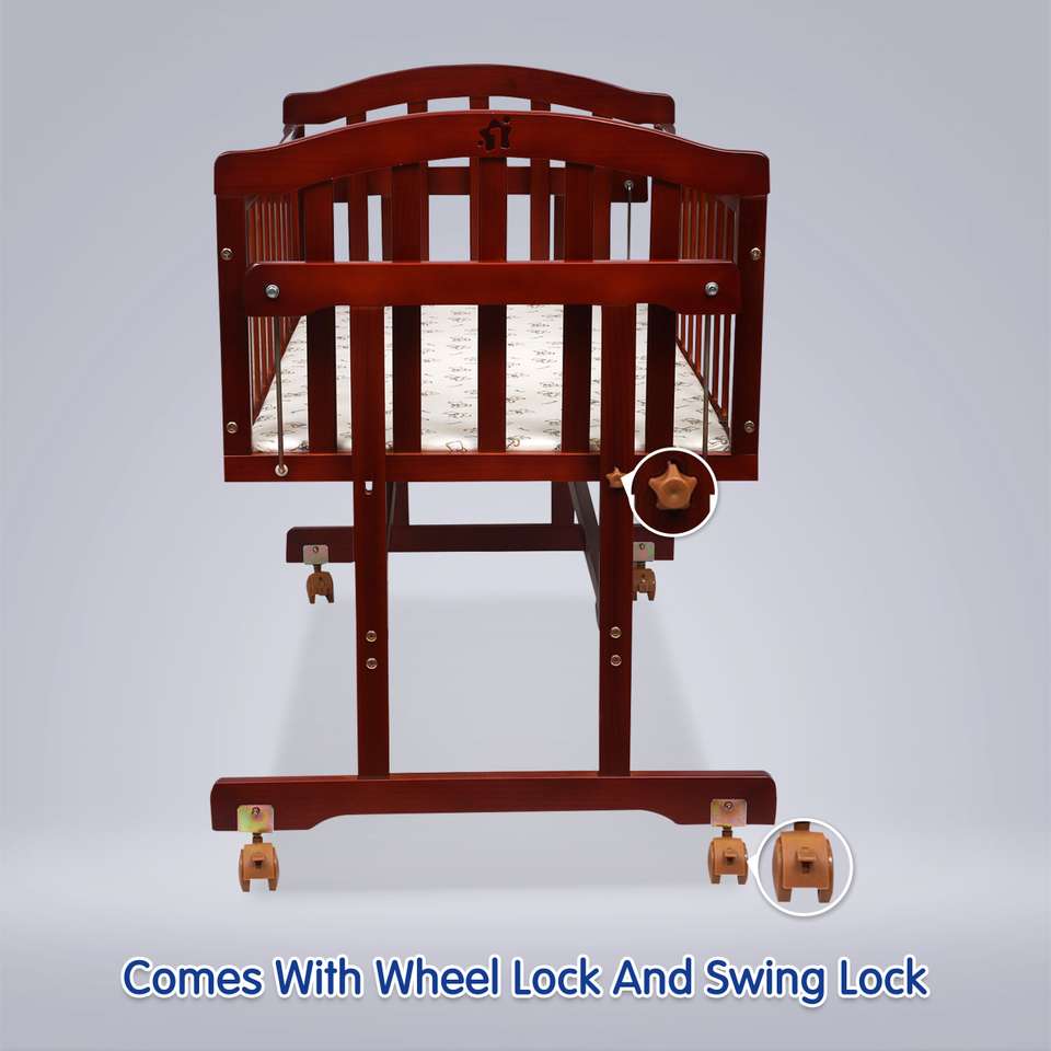 1st Step Wooden Cradle with Mosquito Net - Image 8