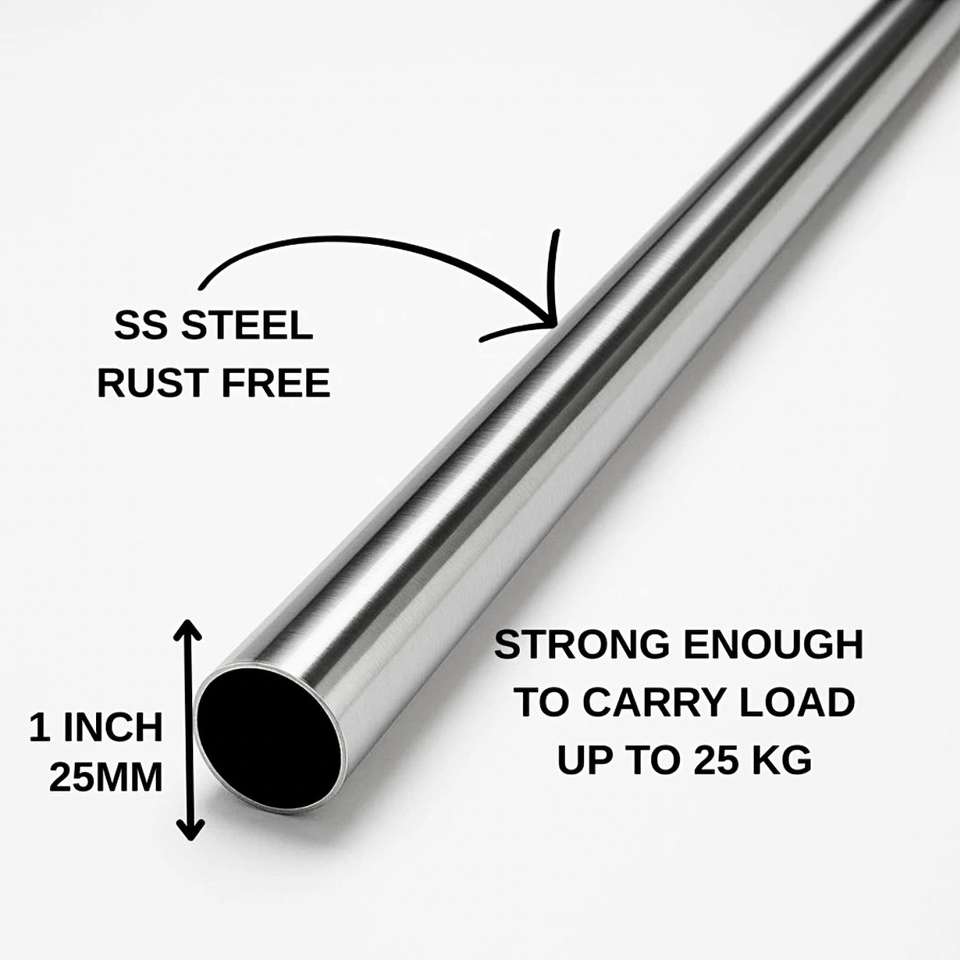 smihi Silver Curtain Rods Metal (Pack of 1) - Image 9