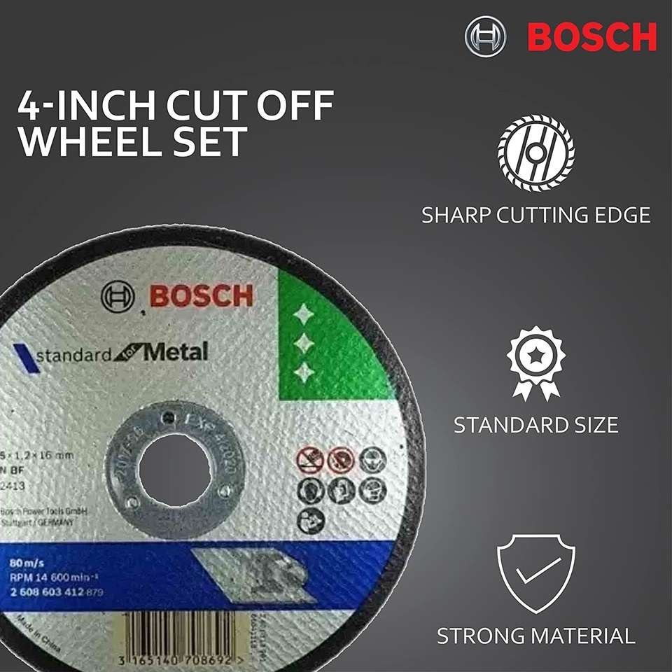 BOSCH AG4 Metal 4-inch Cut Off Wheel Set (White, Pack of 10) SIZE 105x1 ...