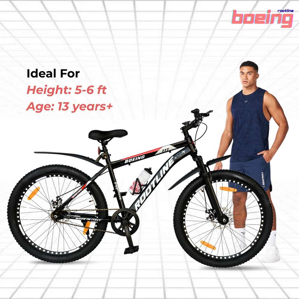 ROOTLINE BOEING 24T Mountain Single Speed Black Red Front Suspension 24 ...