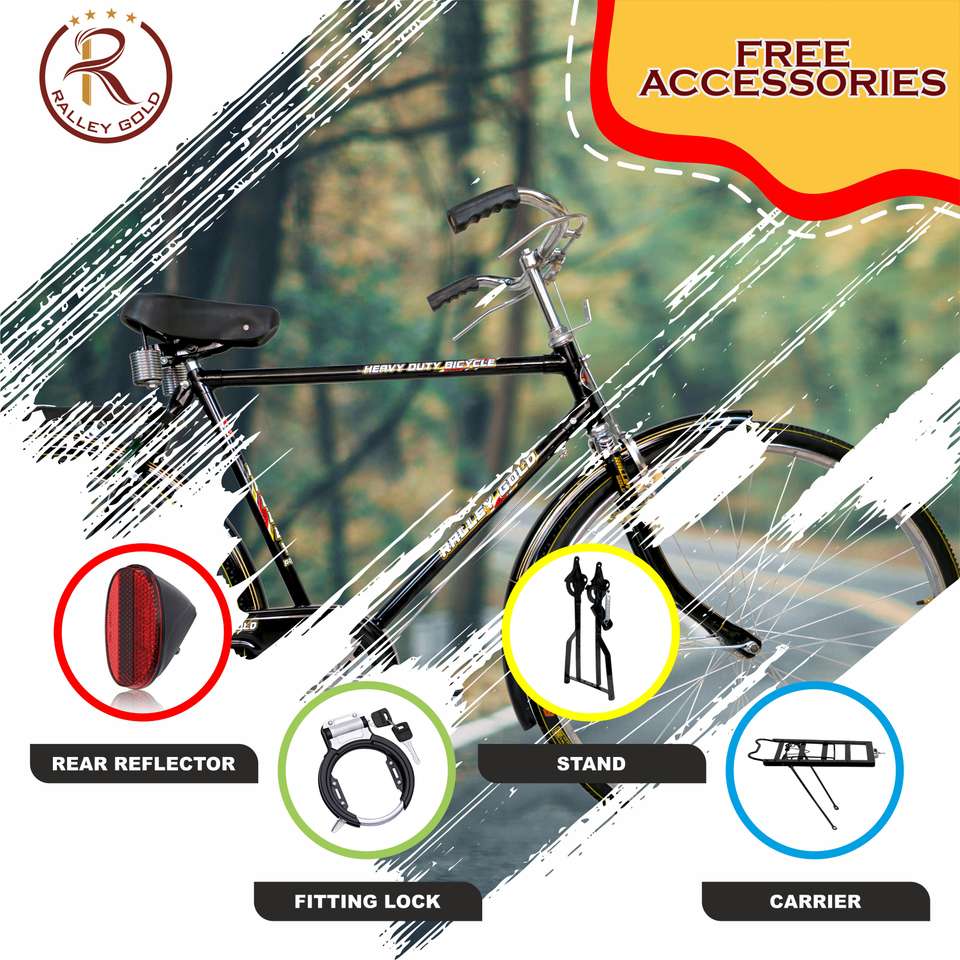 Rally Popular 22 Inch Men's Full Size Bicycle with Carrier, Stand and ...