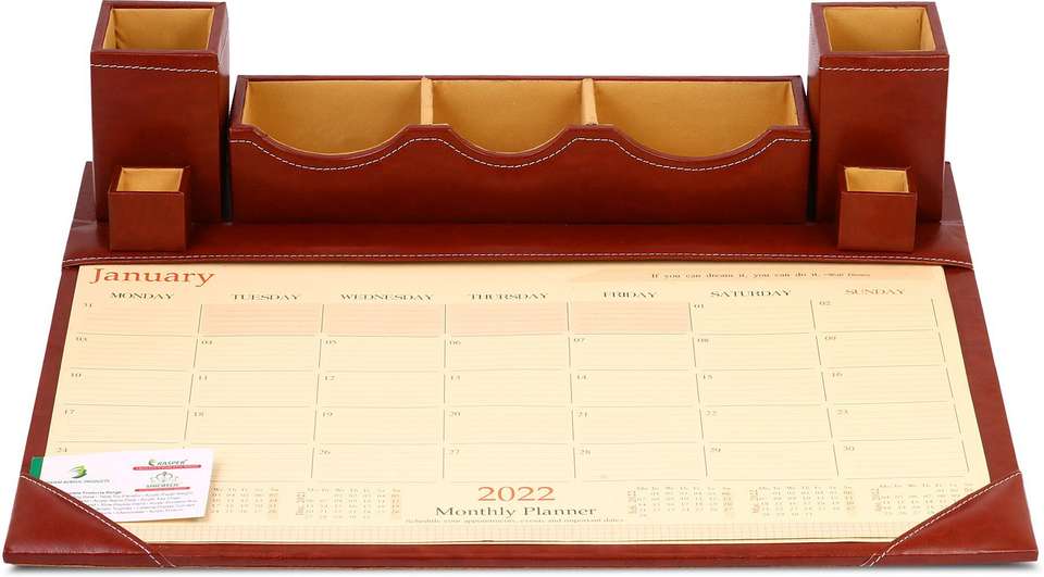 Flipkart.com | RASPER 7 Compartments 2026 Brown Leather Desk Planner ...