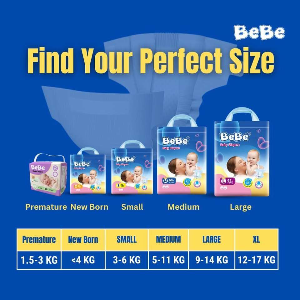BeBe Baby Dry Care Diaper, Tape Style, Newborn - upto 4 Kg, Tape ...